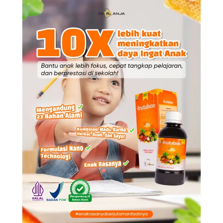 Product Frutabee Multivitamin Nutrisi Otak Anak | Membantu Meningkatkan Fokus Kecerdasan dan Daya ingat Anak Variant Frutabee 280ML